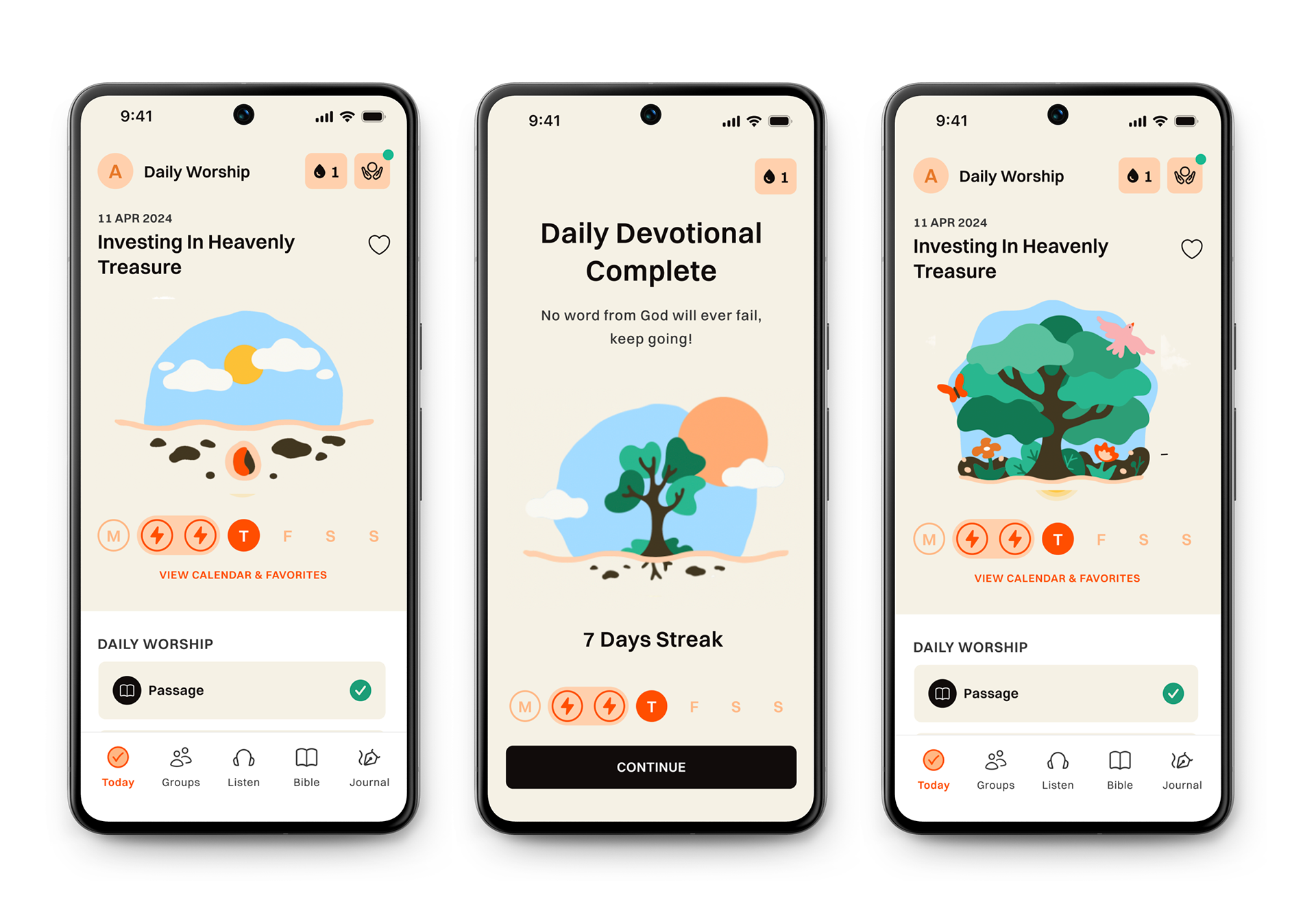 Final app screens in device mockups