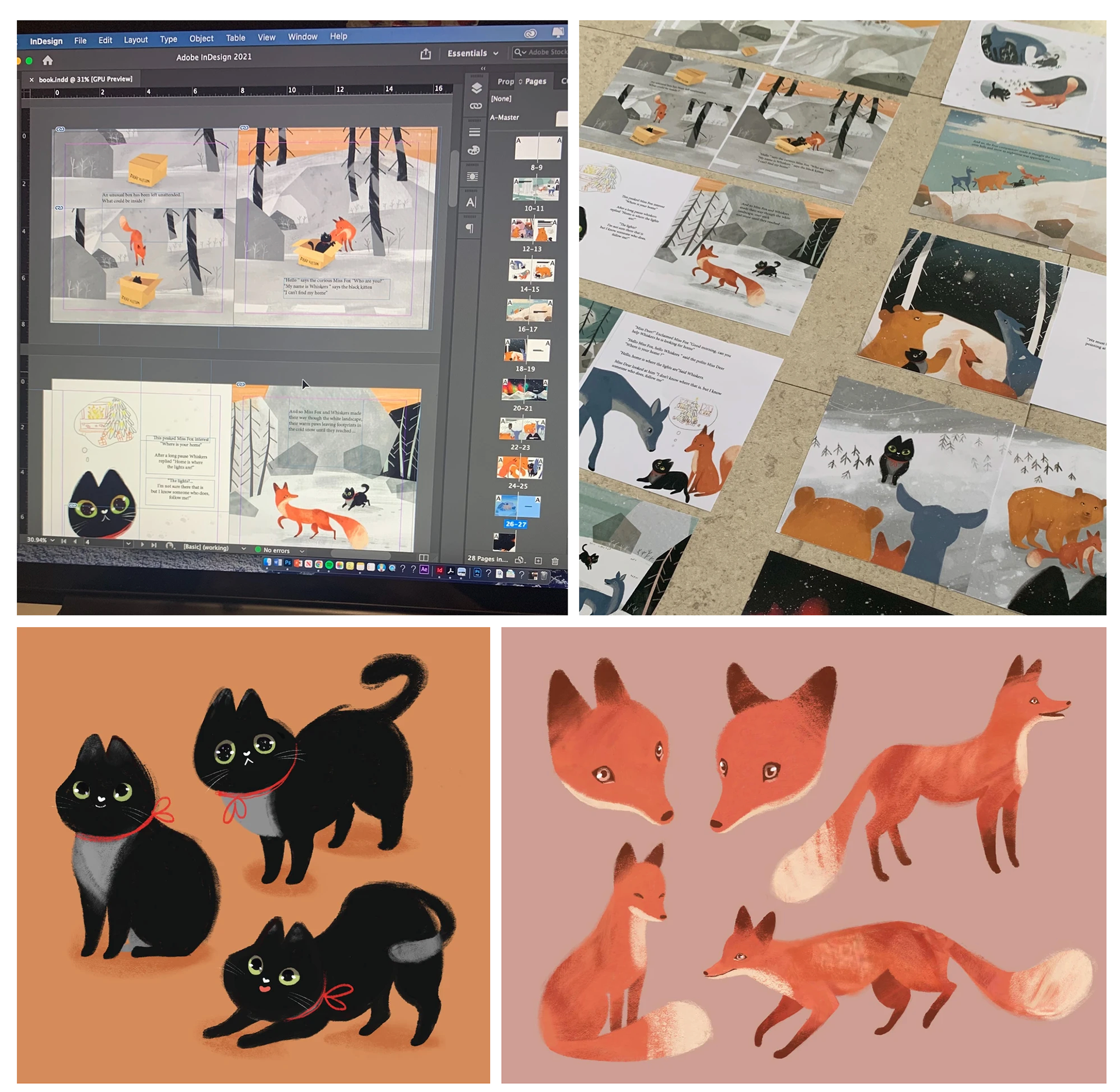 Where The Lights Are process boards and character designs