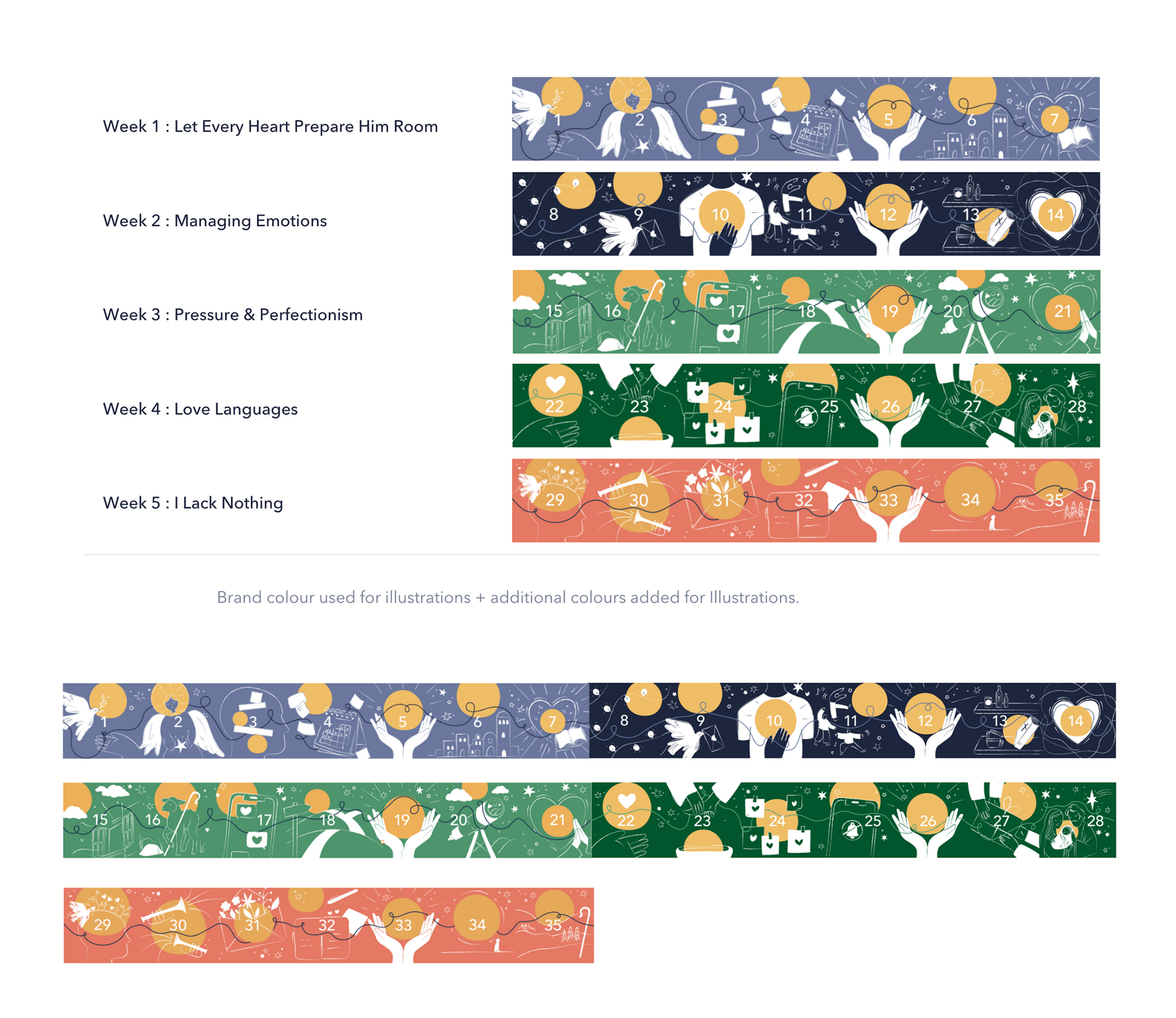 Glorify app screens with Christmas campaign