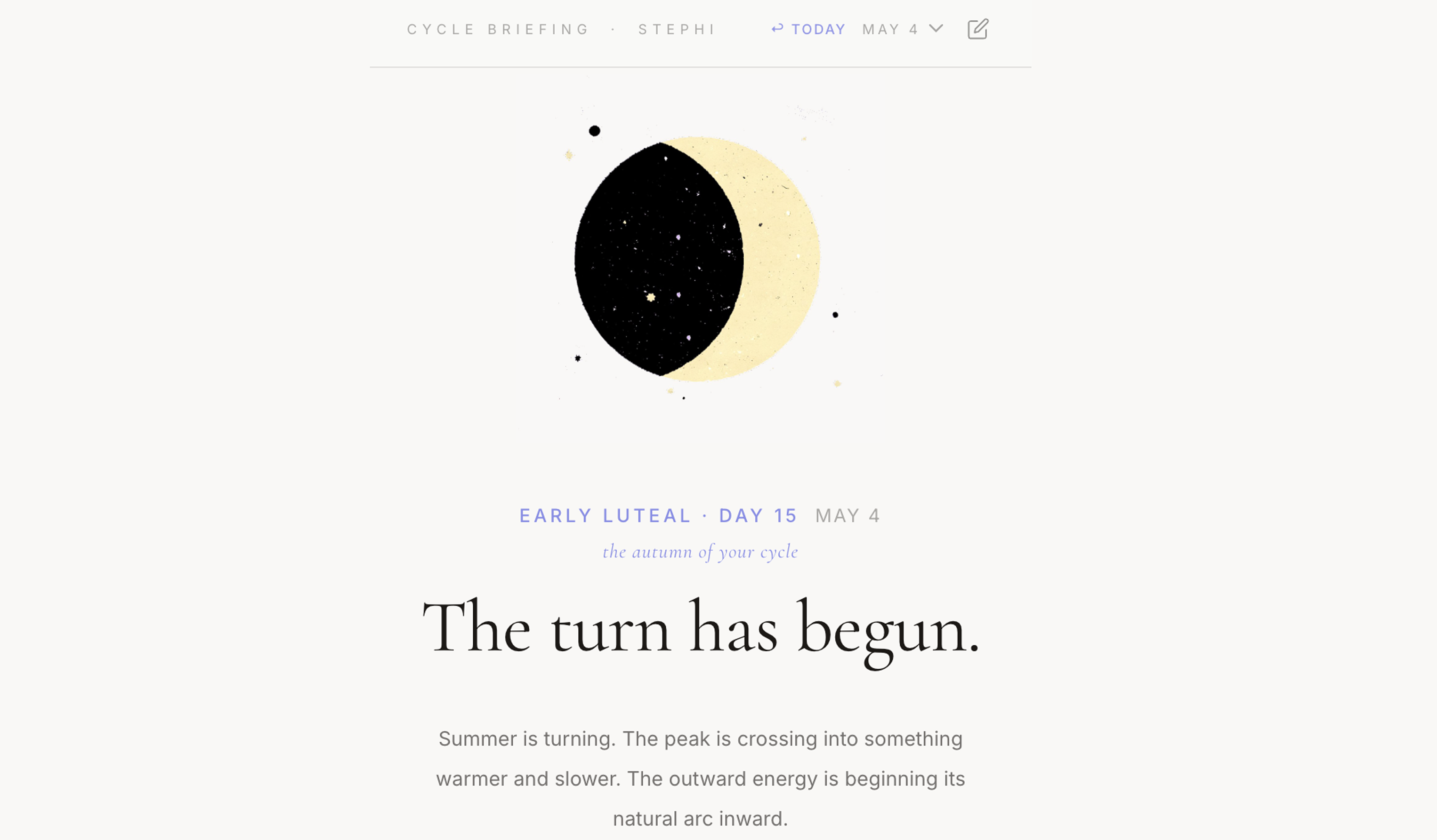 Moon Cycle Sync app preview