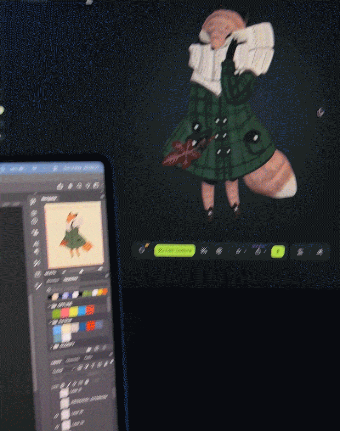 Fox illustration turned into a 3D model
